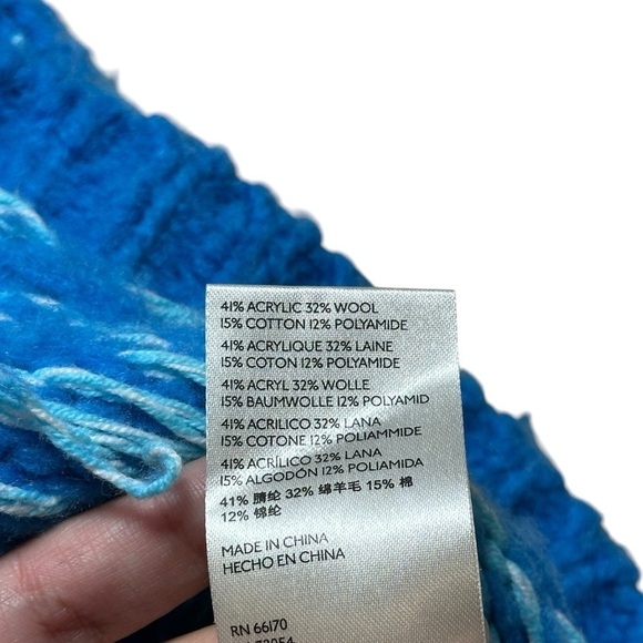 Free People Blue Wool Blend Snowy Day Oversized Pullover Sweater Women’s US M - Picture 5 of 10